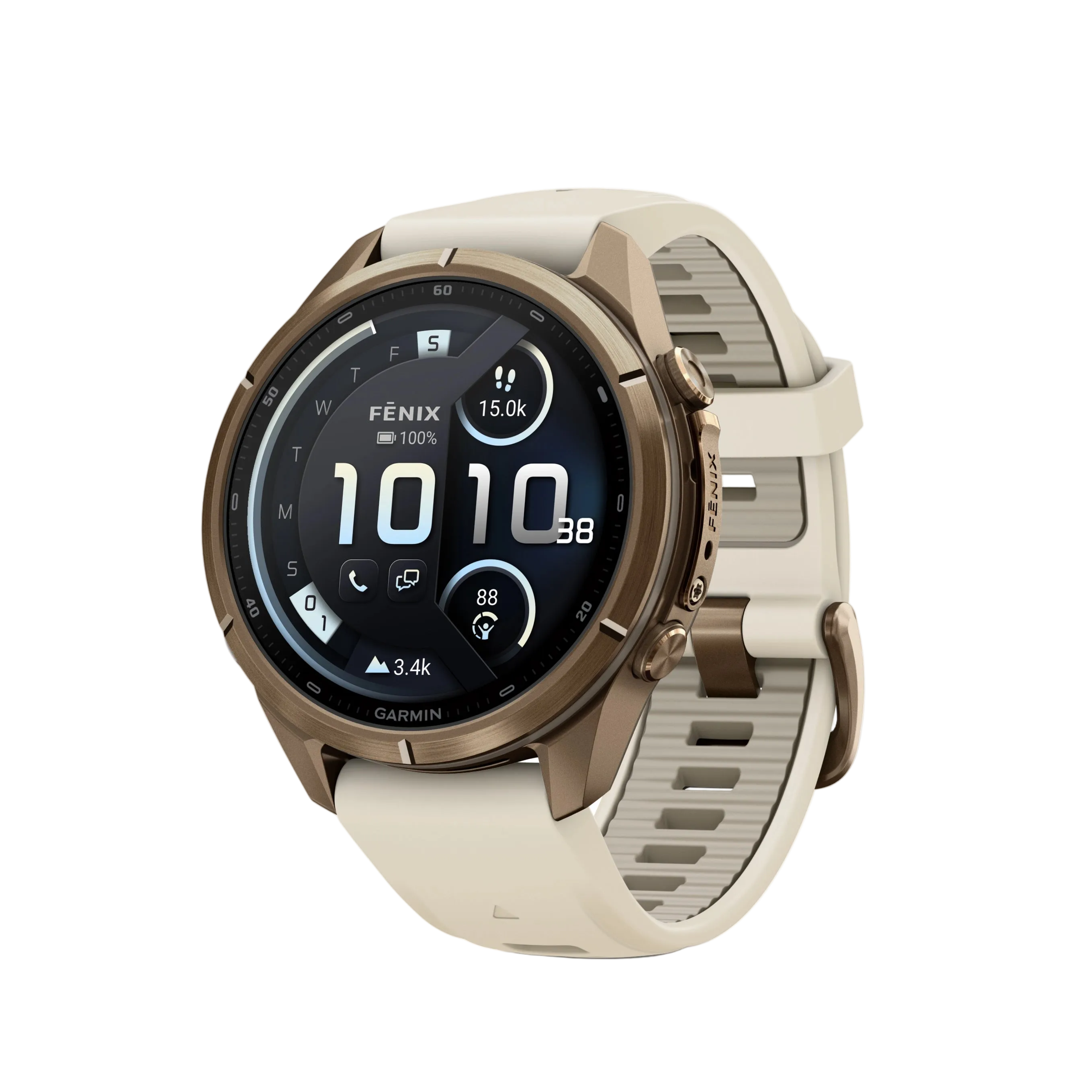 Fenix 9 Pro Amoled LTE Gold Titanium Cream Grey Band 43 MM
