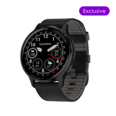 Venu 3 Slate Stainless-Steel Bezel With Black Case And Black Leather Band