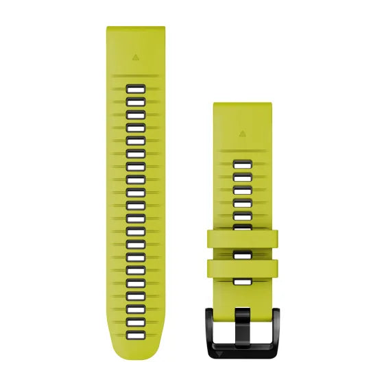 Quickfit 22 Watch Bands Electric Lime Graphite Silicone Band