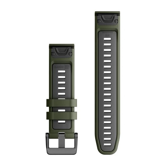Quickfit 22 Watch Bands Moss Graphite Silicone Band