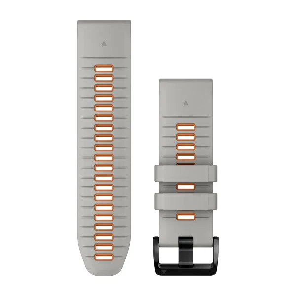 Quickfit 26 Watch Bands Fog Gray/Ember Orange Silicone Band