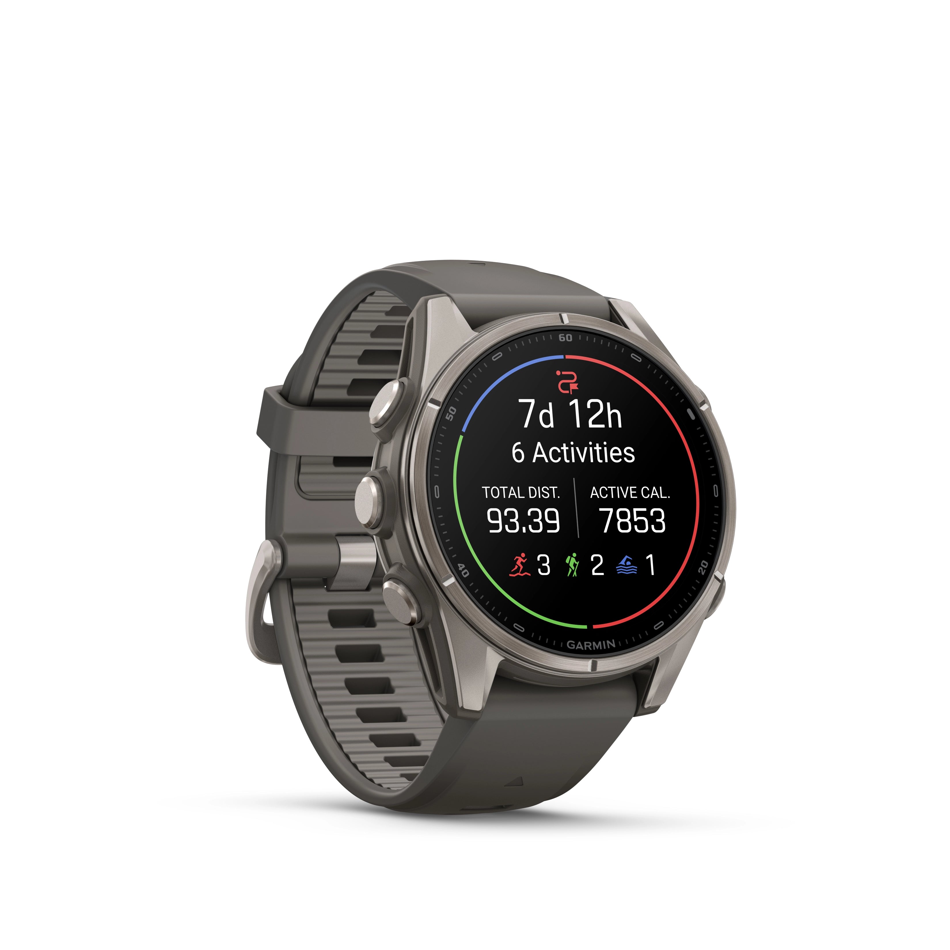 Fenix 9 Titanium Pebble Gray Band Multisport Watch 47 MM