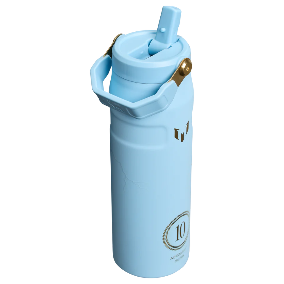 Messi x Iceflow Flip Straw 2.0 Striker Blue 24 Ounce Bottle