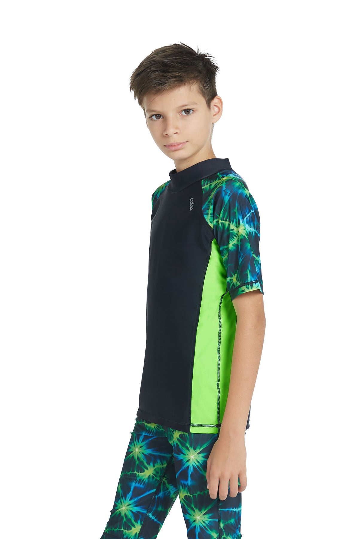 Boys Short Sleeve Tie Dye AOP Rashguard