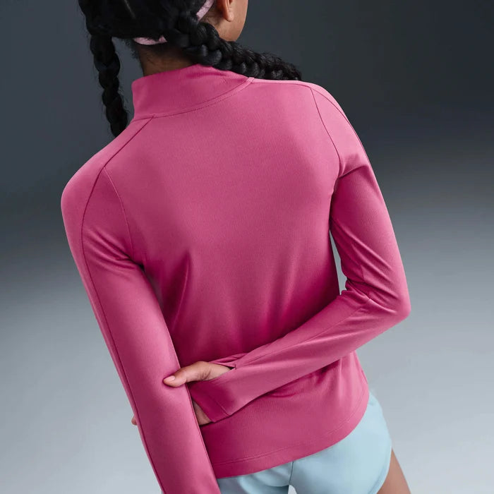 Junior Girls Dri Fit Long Sleeve Half Zip