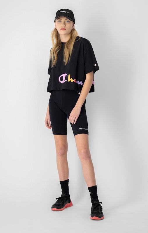 Womens Big Logo Crop Short Sleeve T-Shirt