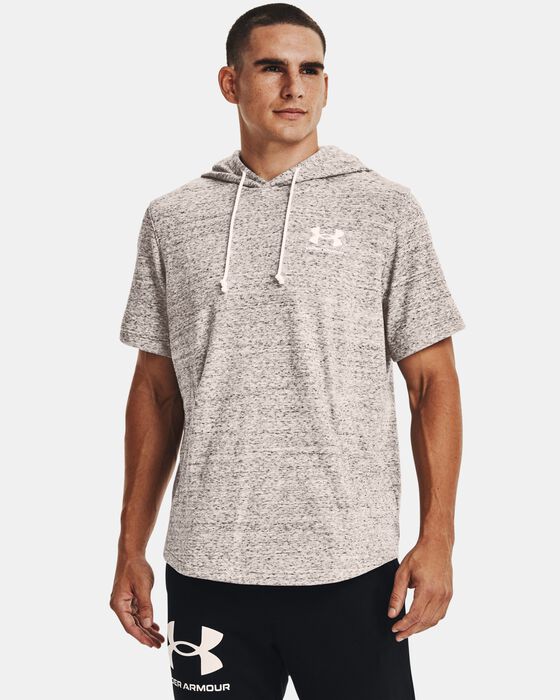 Mens Rival Terry Left Chest Short Sleeve Hoodie