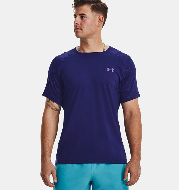 Shop Mens Rush Emboss Short Sleeve T-Shirt From Under Armour Online ...