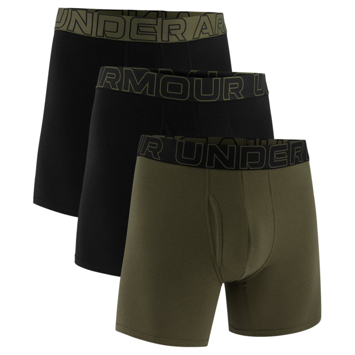 Mens 3 Pack Performance Cotton 6 Inch Boxers
