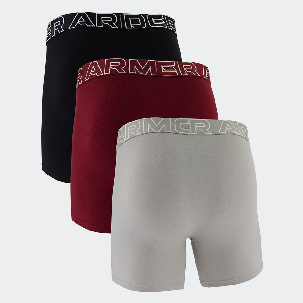 Mens 3 Pack Performance Cotton 6 Inch Boxers