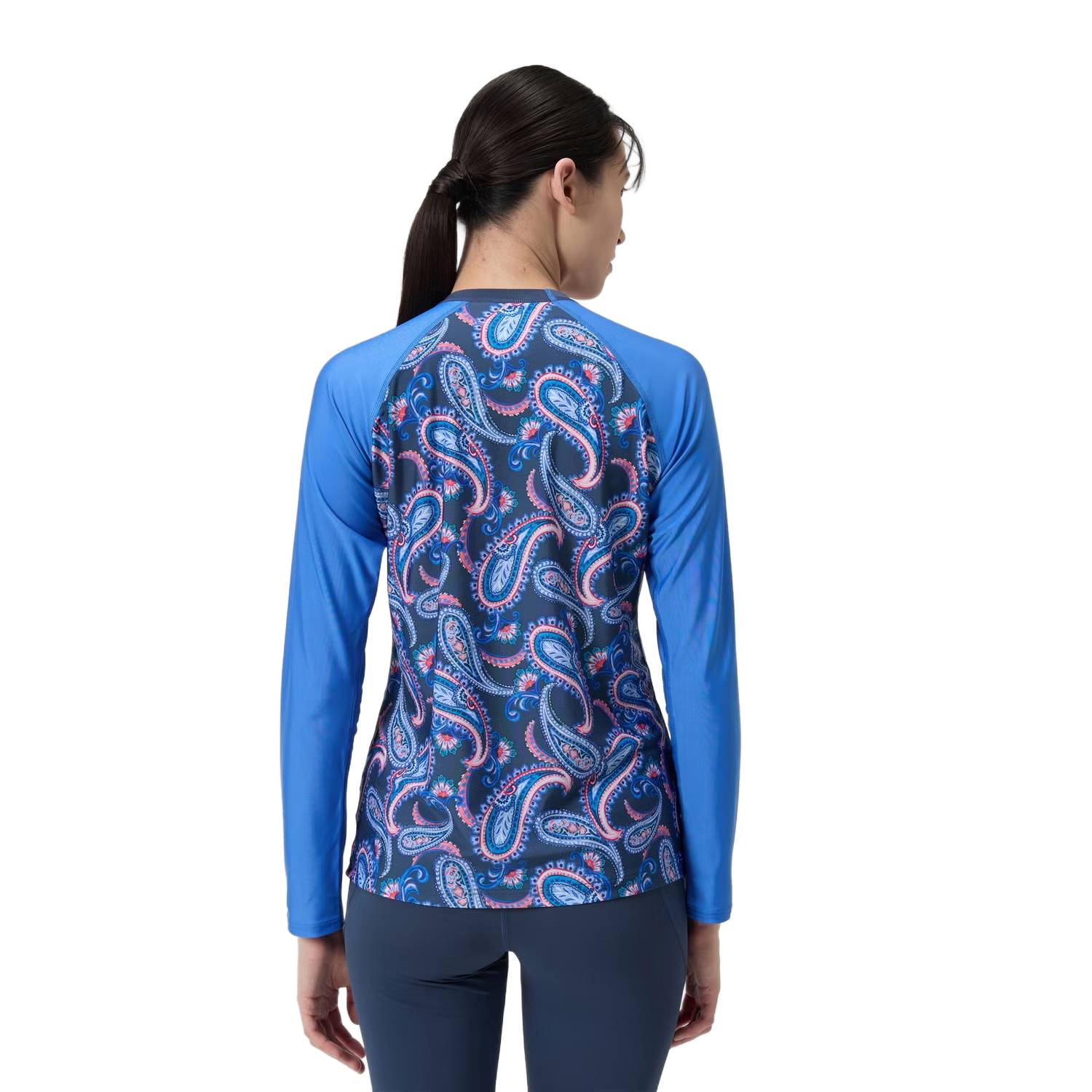 Womens Printed Long Sleeve Swim Tee