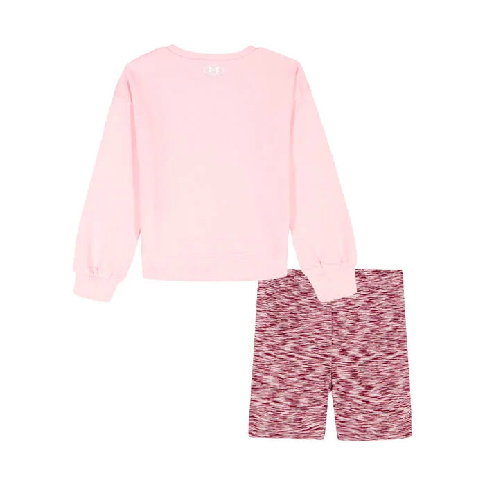 Girls RIVAL TERRY CREWNECK BIKE SHORT SET