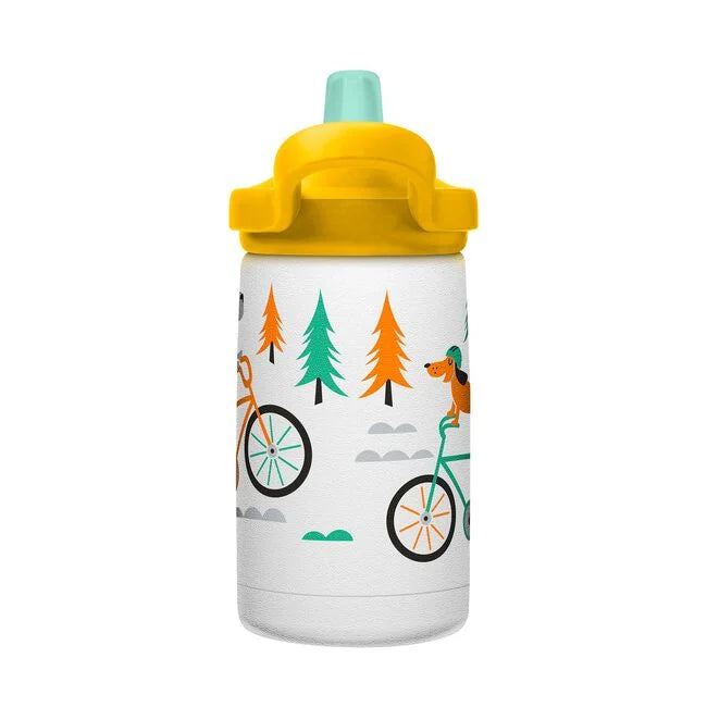 Eddy+ 12Oz Insulated Stainless Steel Biking Dogs Kids Bottle