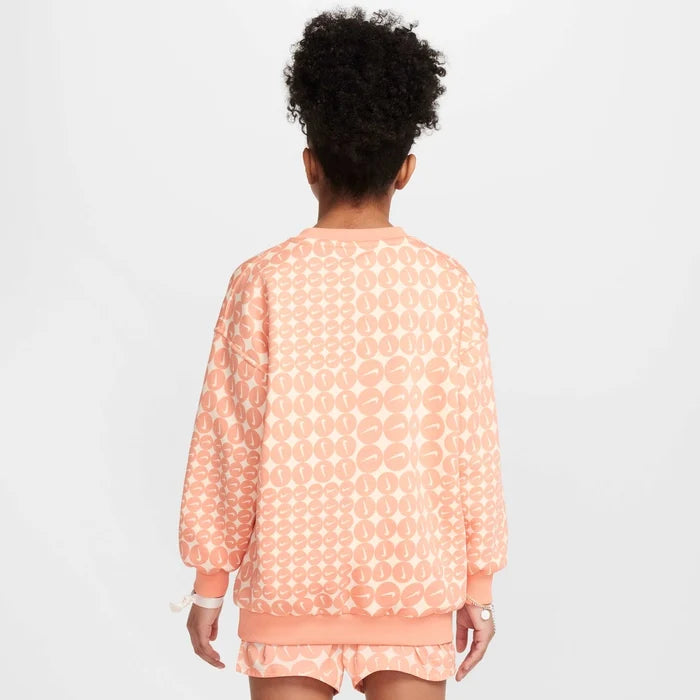 Girls Sportswear Oversized Printed Crew
