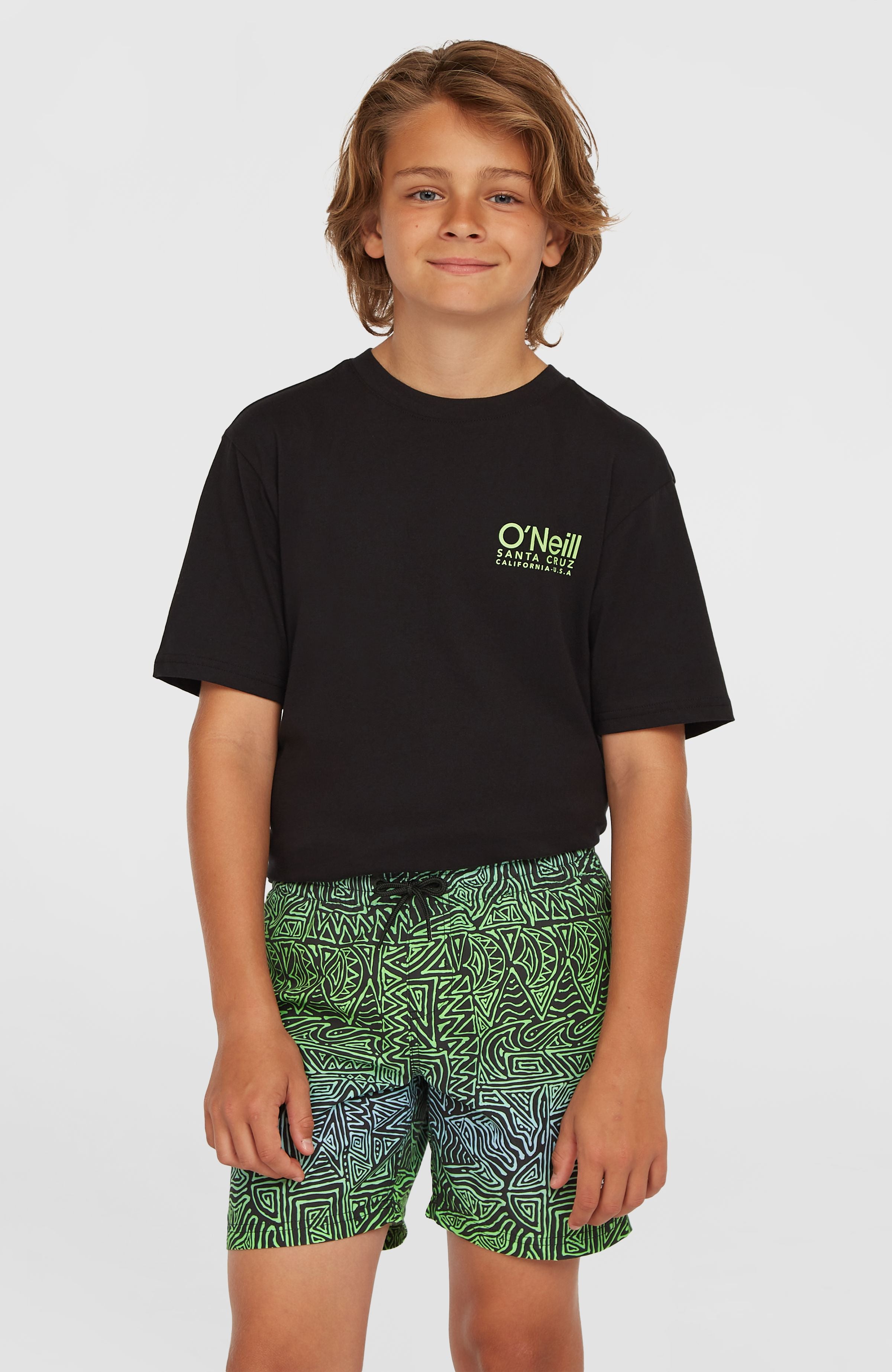 Boys Cali Printed 14 Inch Swim Shorts