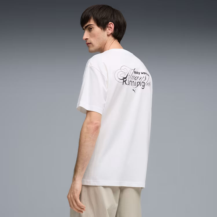 Mens Run Slogan Graphic Short Sleeve T-Shirt