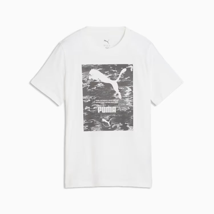 Junior Boys Lifestyle Camo Graphic Short Sleeve Tshirt