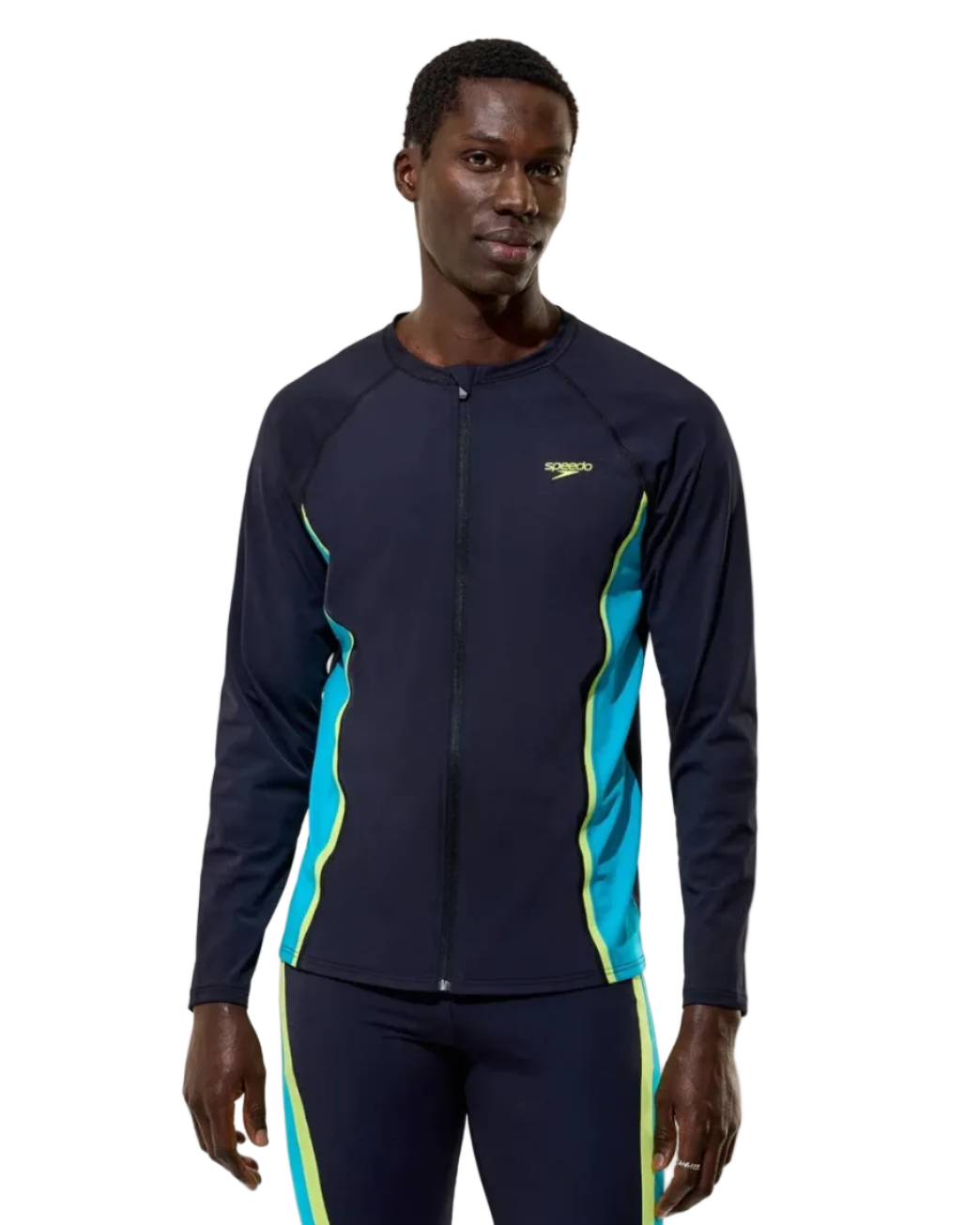 Mens Long Sleeve Hyperboom Splice Zip Rash Guard