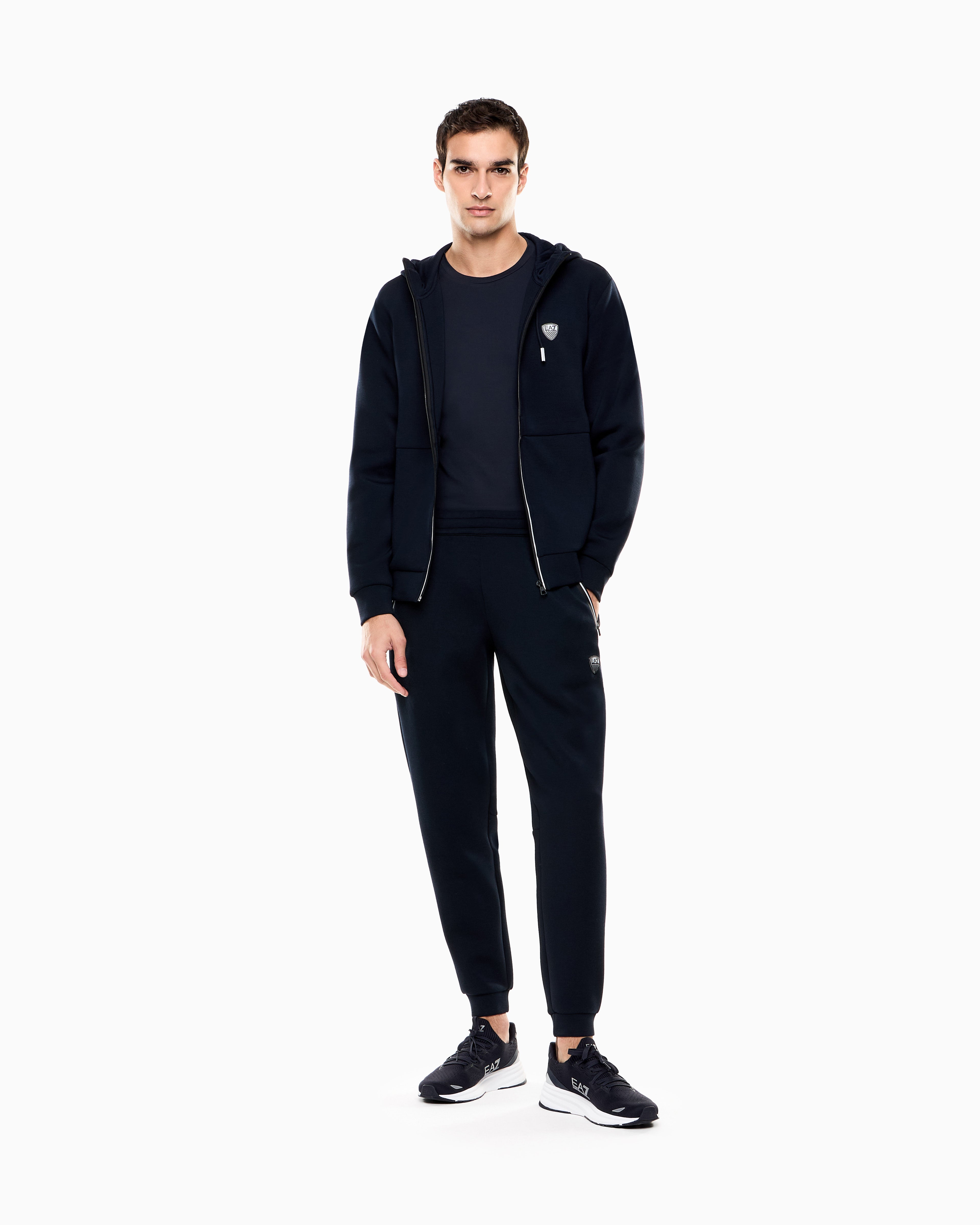 Mens Premium Shield Logo Full Zip Hooded Jacket