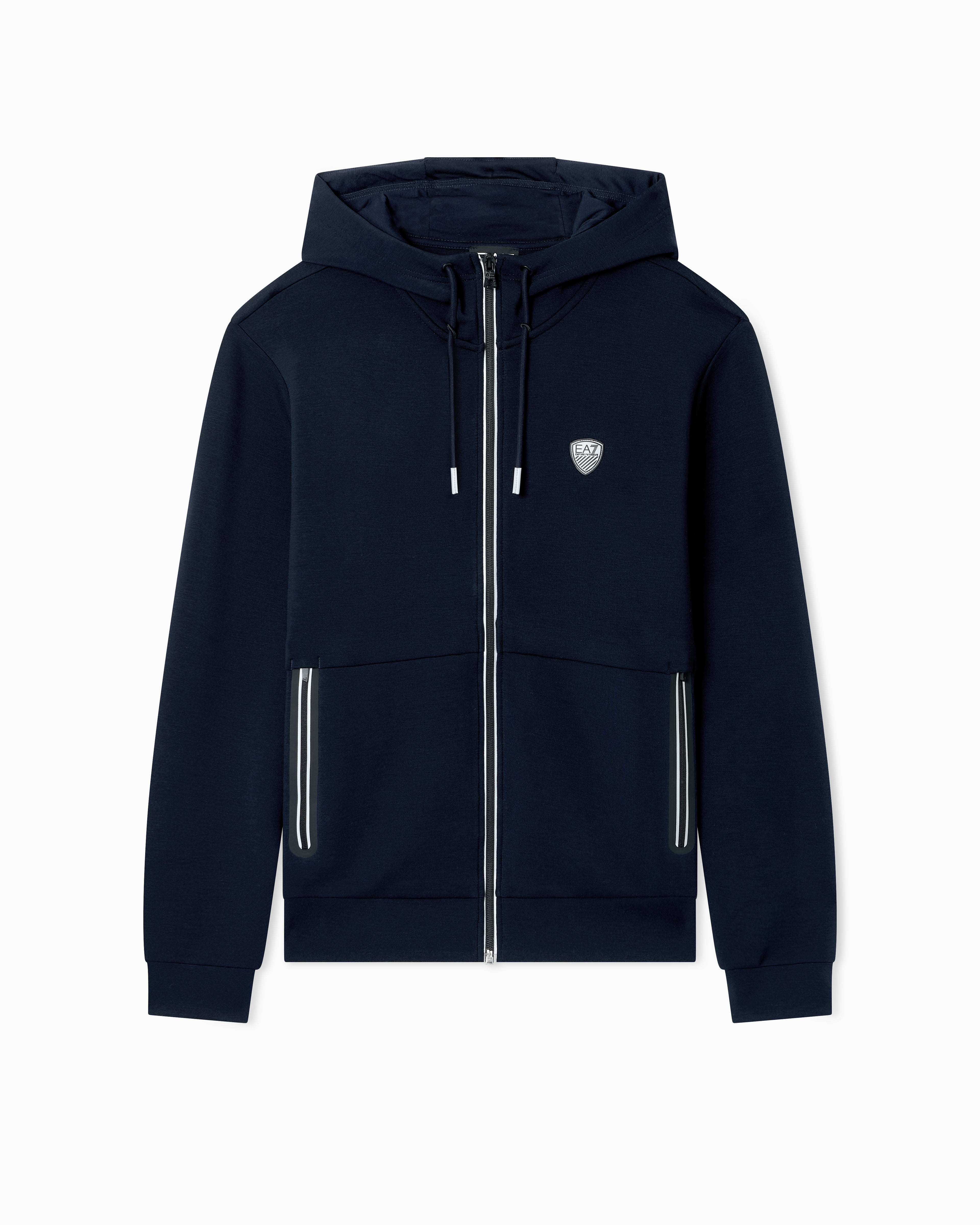 Mens Premium Shield Logo Full Zip Hooded Jacket