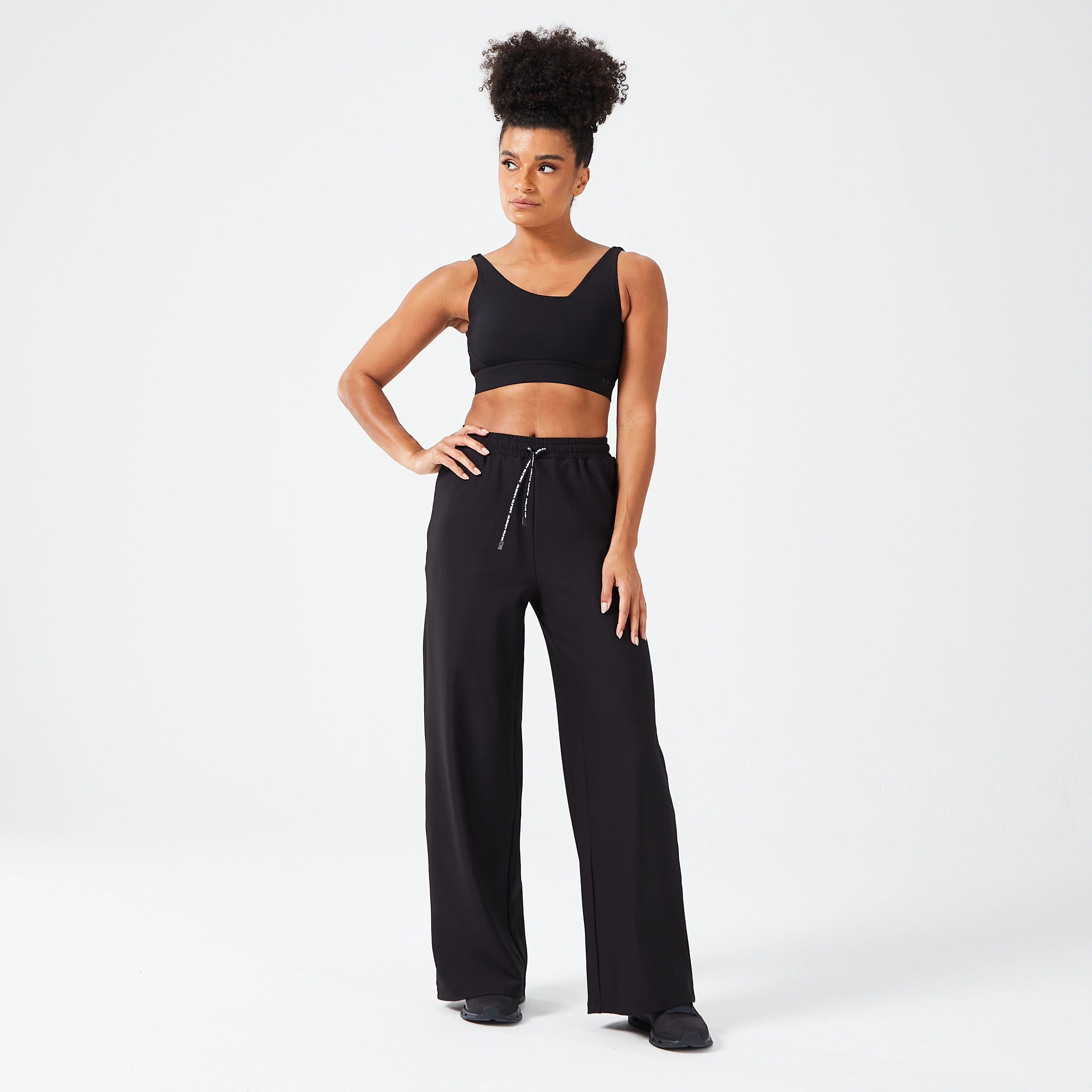 Womens Ribbed Wide Leg Pants