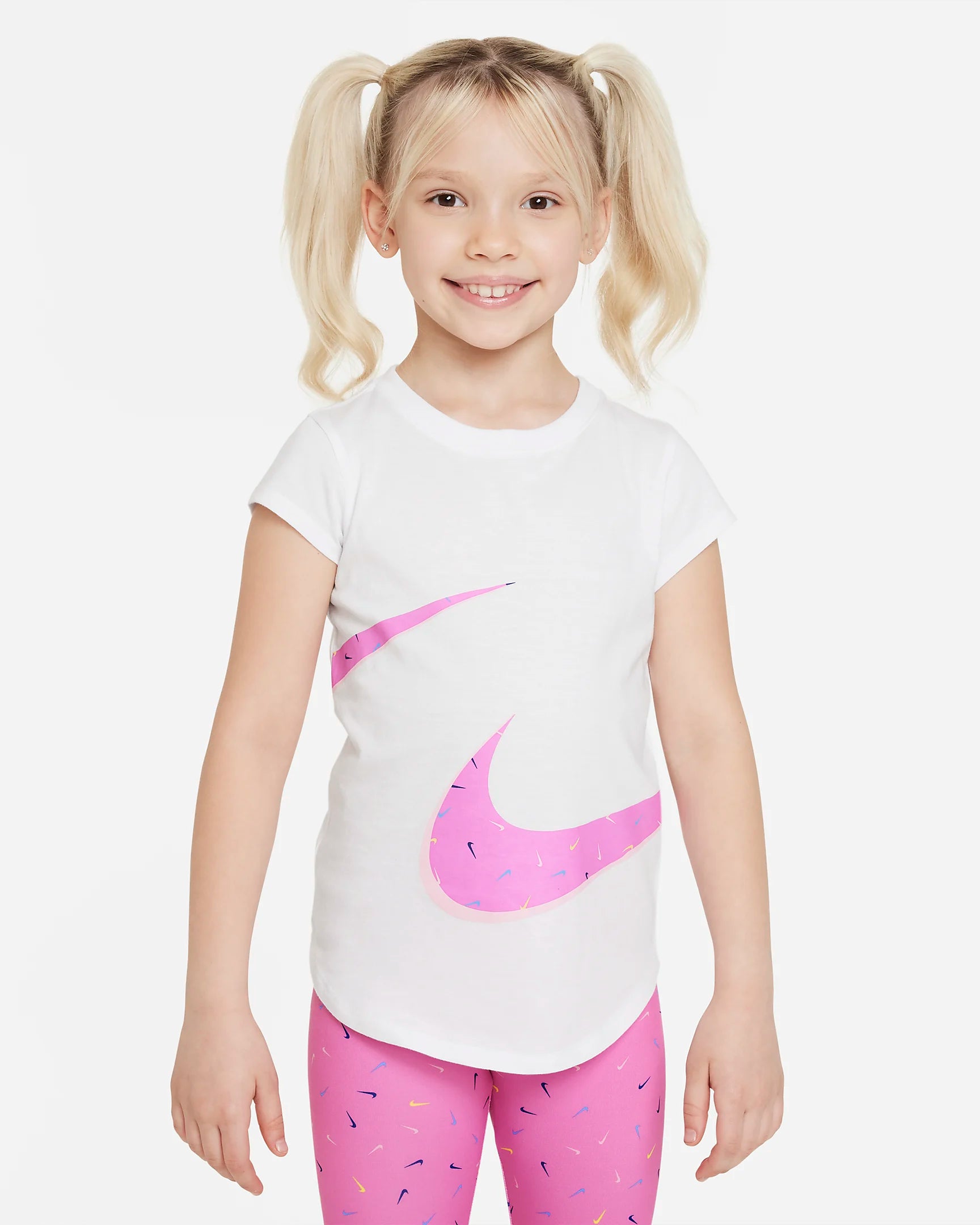 Girls Swoosh Logo Short Sleeve T-Shirt