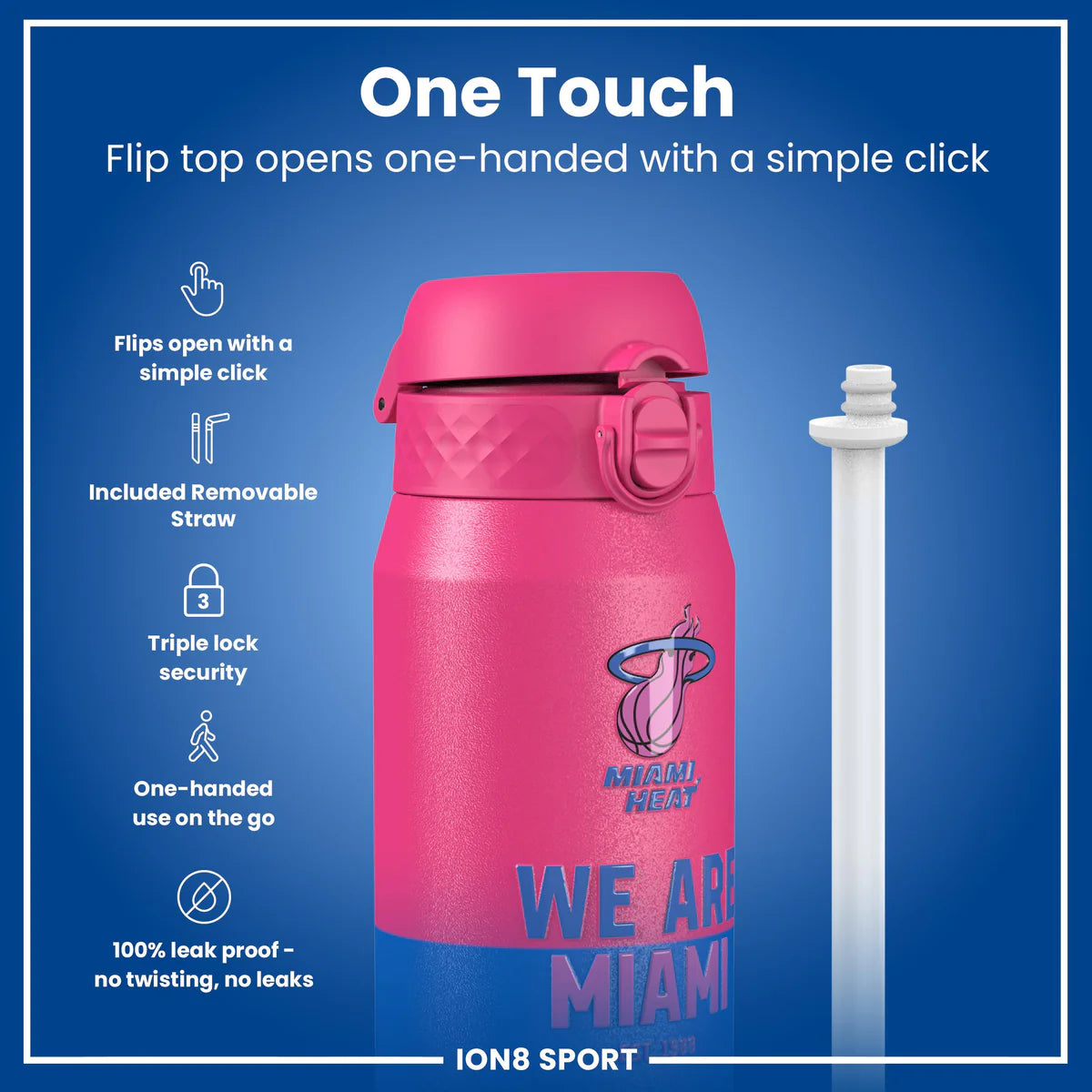 Miami Heat 50 Series 750ml Insulated Water Bottle