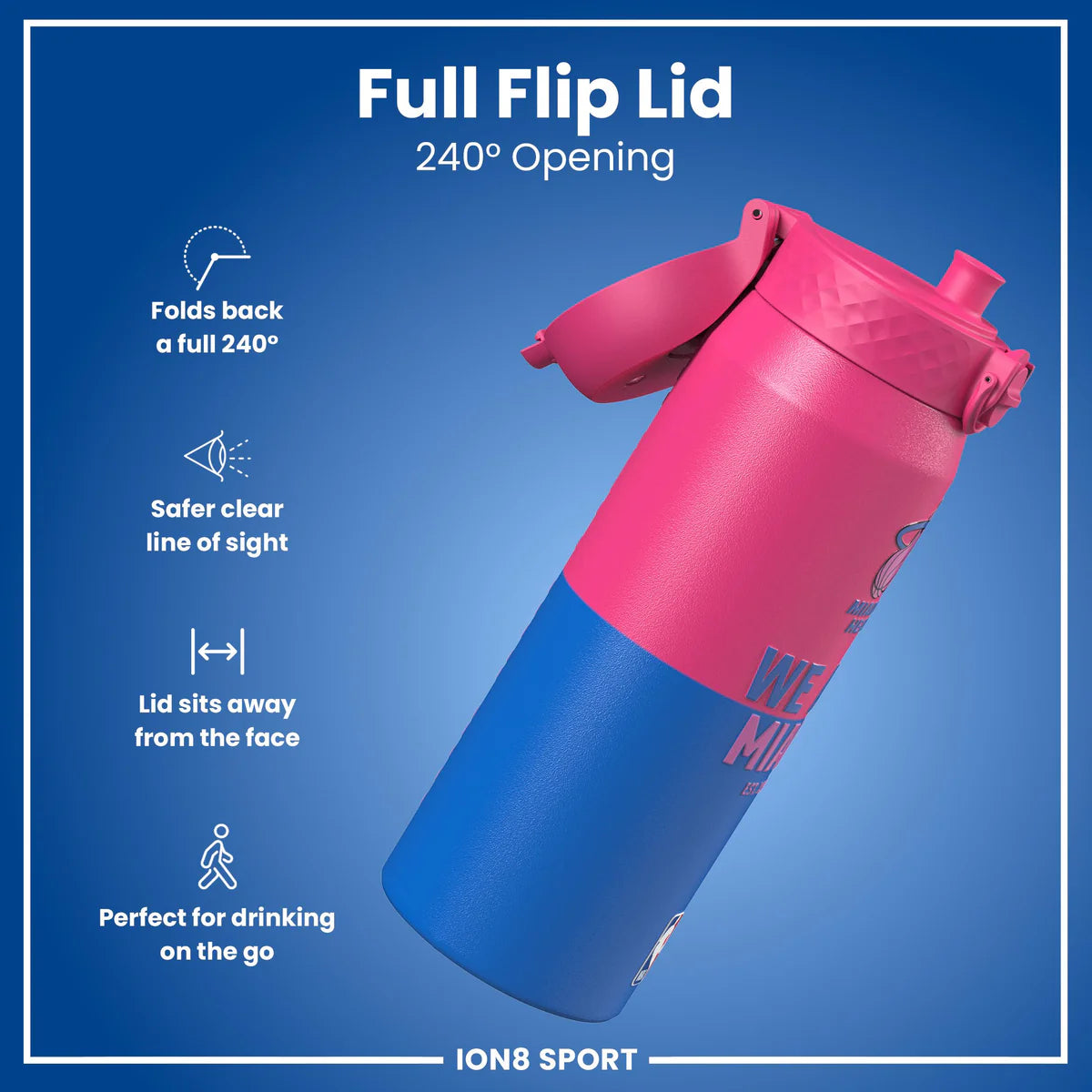 Miami Heat 50 Series 750ml Insulated Water Bottle
