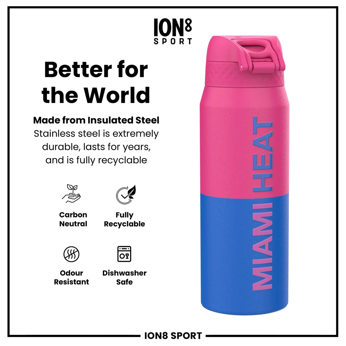 Miami Heat 50 Series 750ml Insulated Water Bottle