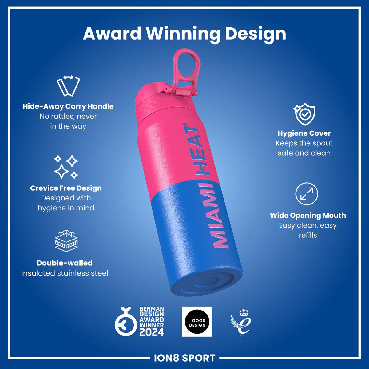 Miami Heat 50 Series 750ml Insulated Water Bottle