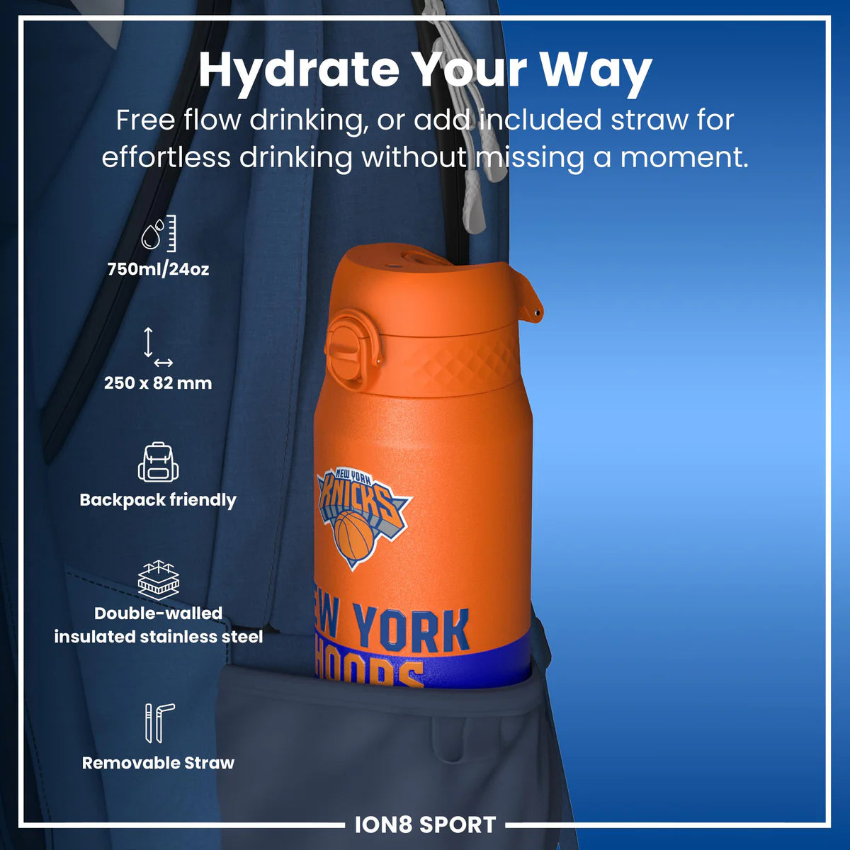 New York Knicks 50 Series 750ml Insulated Water Bottle
