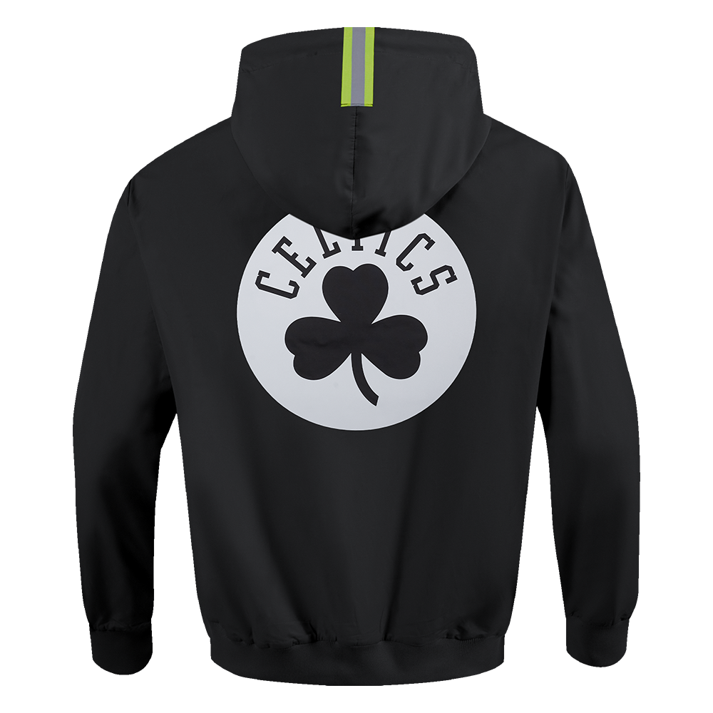 Mens Boston Celtics Hi-Vis FZ Fleece Hoodie