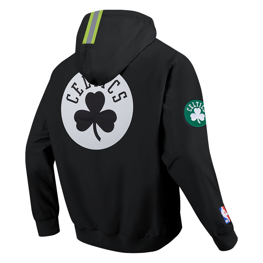 Mens Boston Celtics Hi-Vis FZ Fleece Hoodie