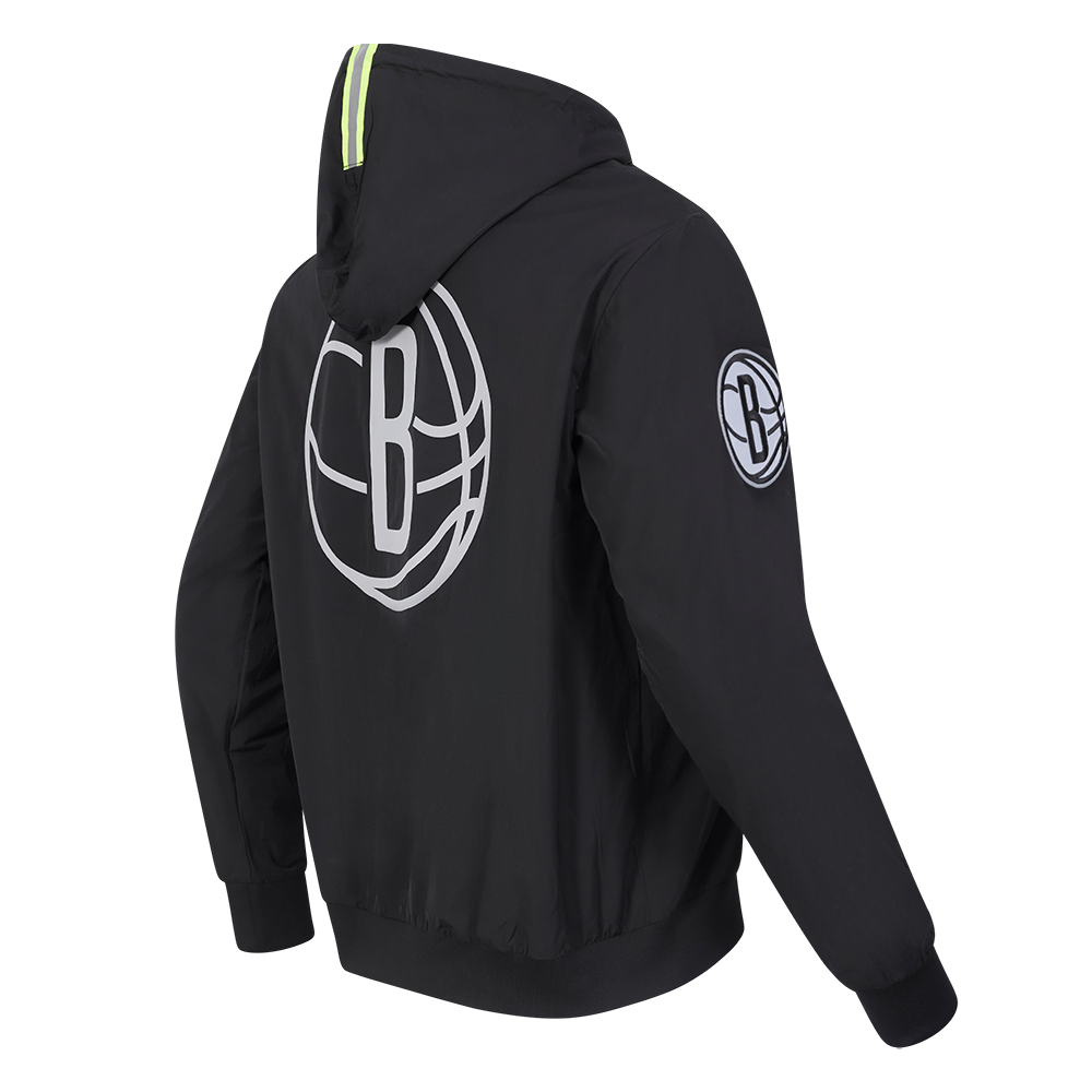 Mens Brooklyn Nets Hi-Vis FZ Fleece Hoodie