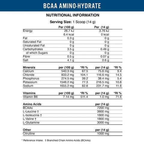 BCAA Amino Hydrate Drink Mix Orange Mango 450 Grams