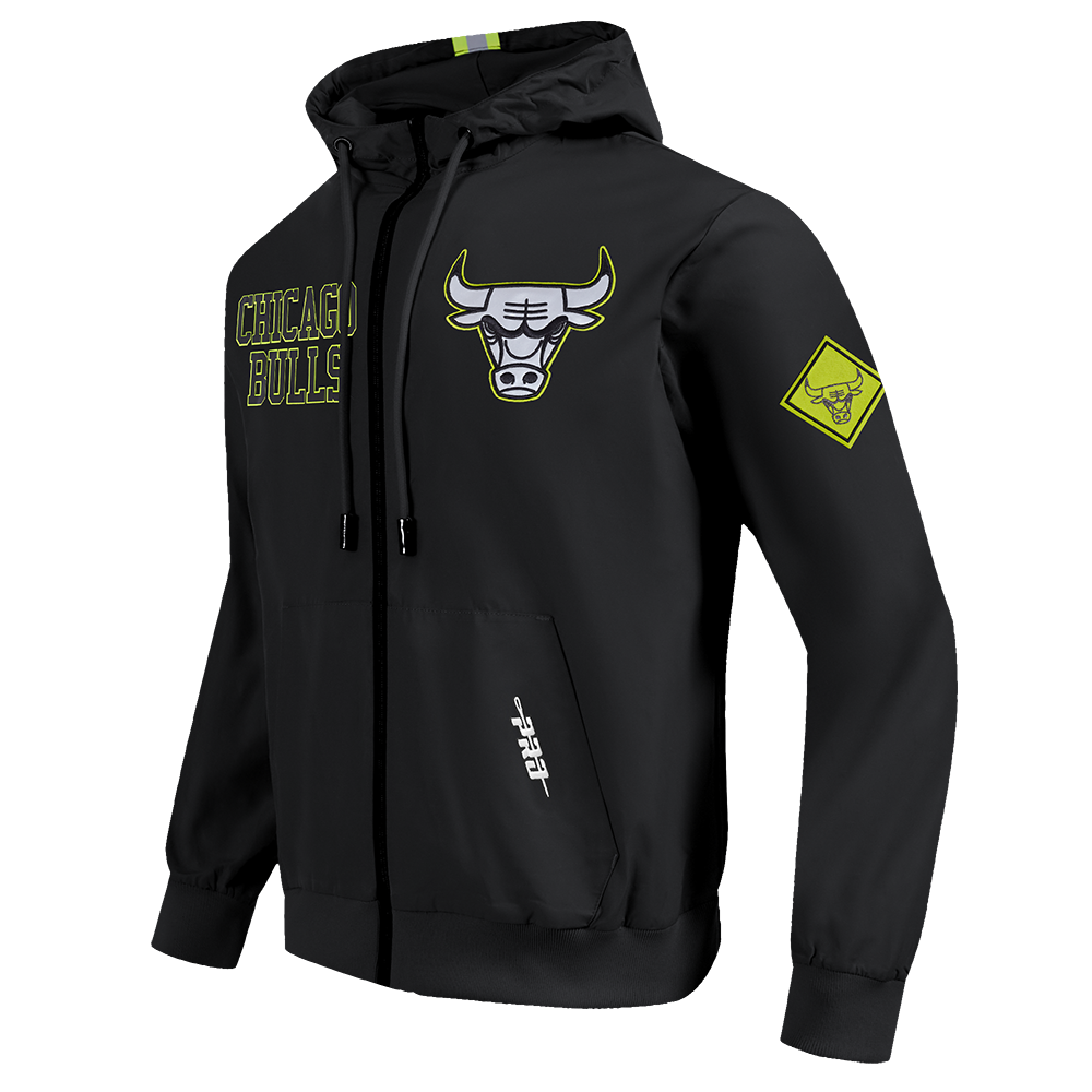 Mens Chicago Bulls Hi-Vis FZ Fleece Hoodie