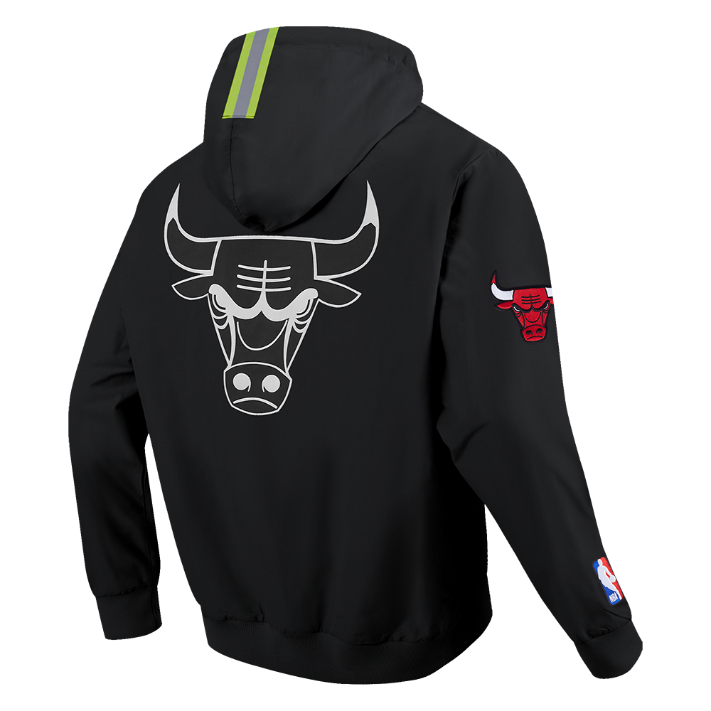 Mens Chicago Bulls Hi-Vis FZ Fleece Hoodie