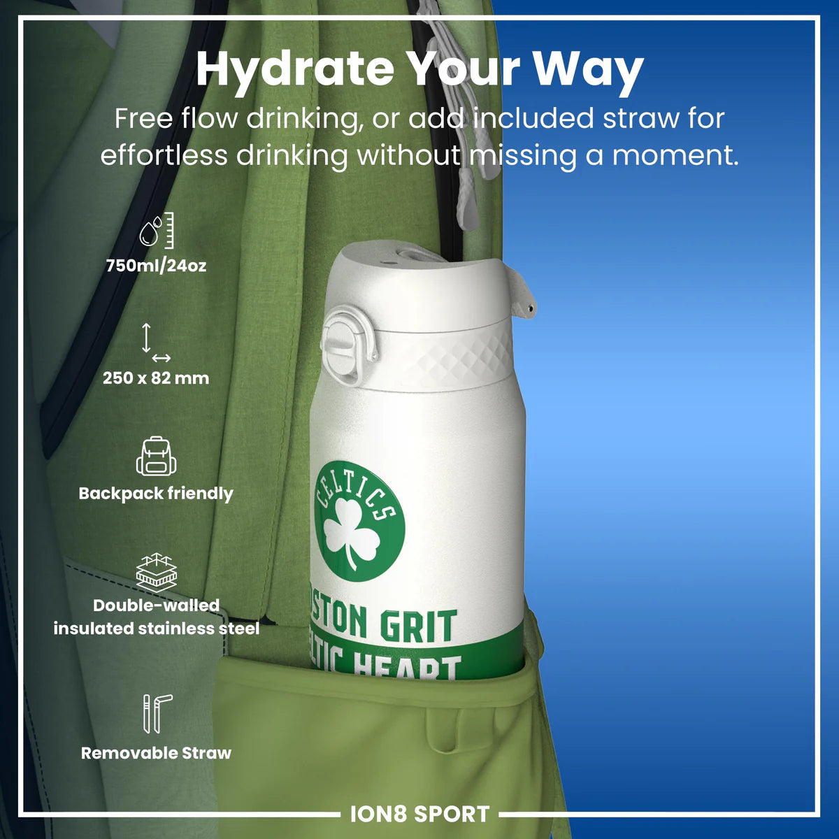 Boston Celtics 50 Series 750ml Insulated Water Bottle