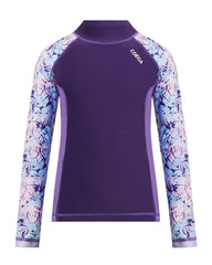 Girls Floral Rainbow Longsleeve RashGuard