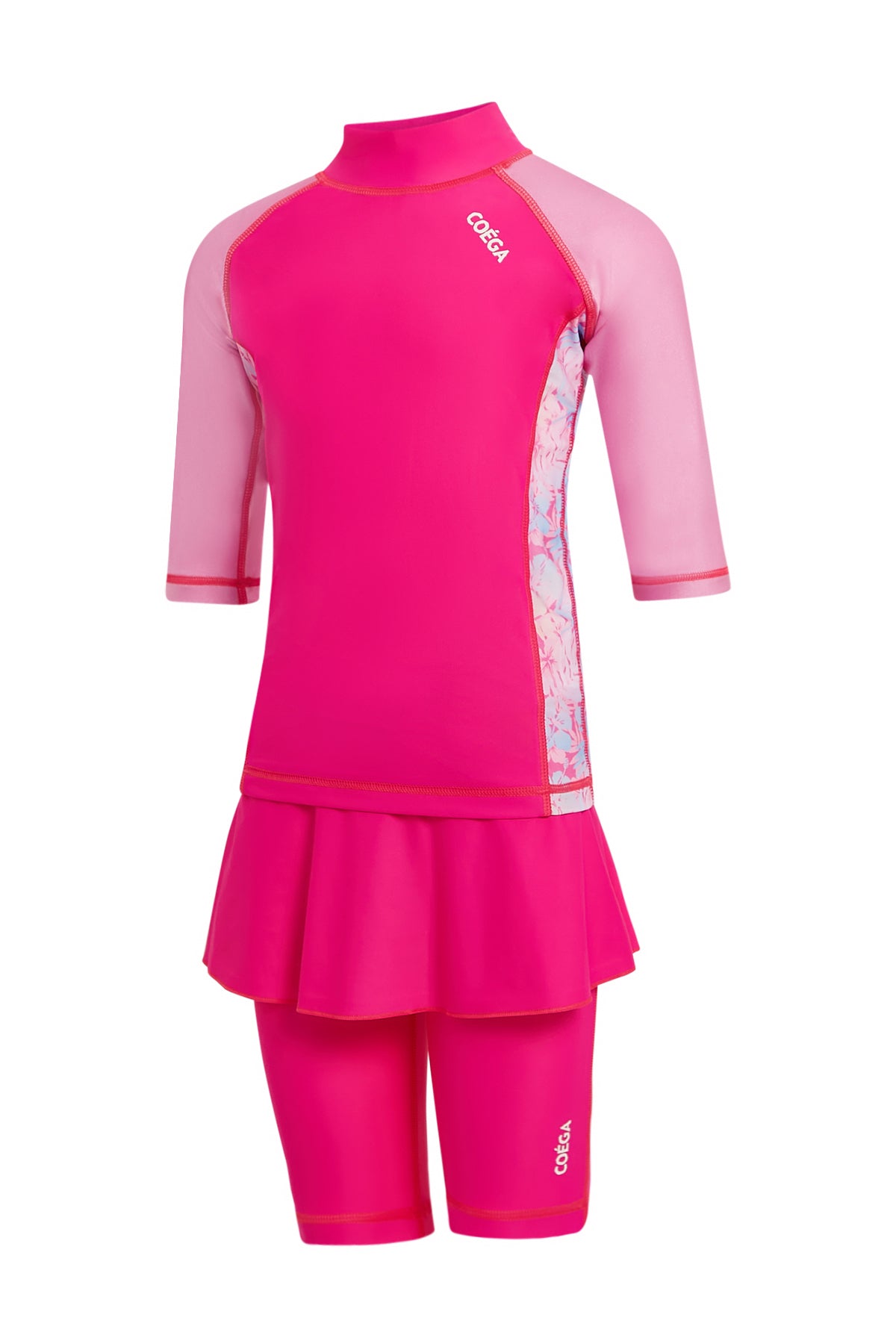 Girls Floral Rainbow Two Piece Skirt Set