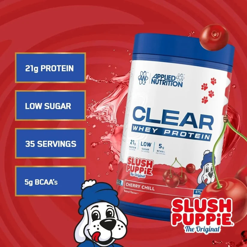 Clear Whey Protein Powder Slush Puppie Cherry Chill 875 Gram