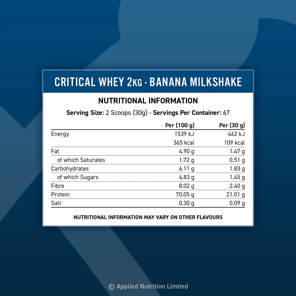 Critical Whey Protein Powder Vanilla 2 Kilograms