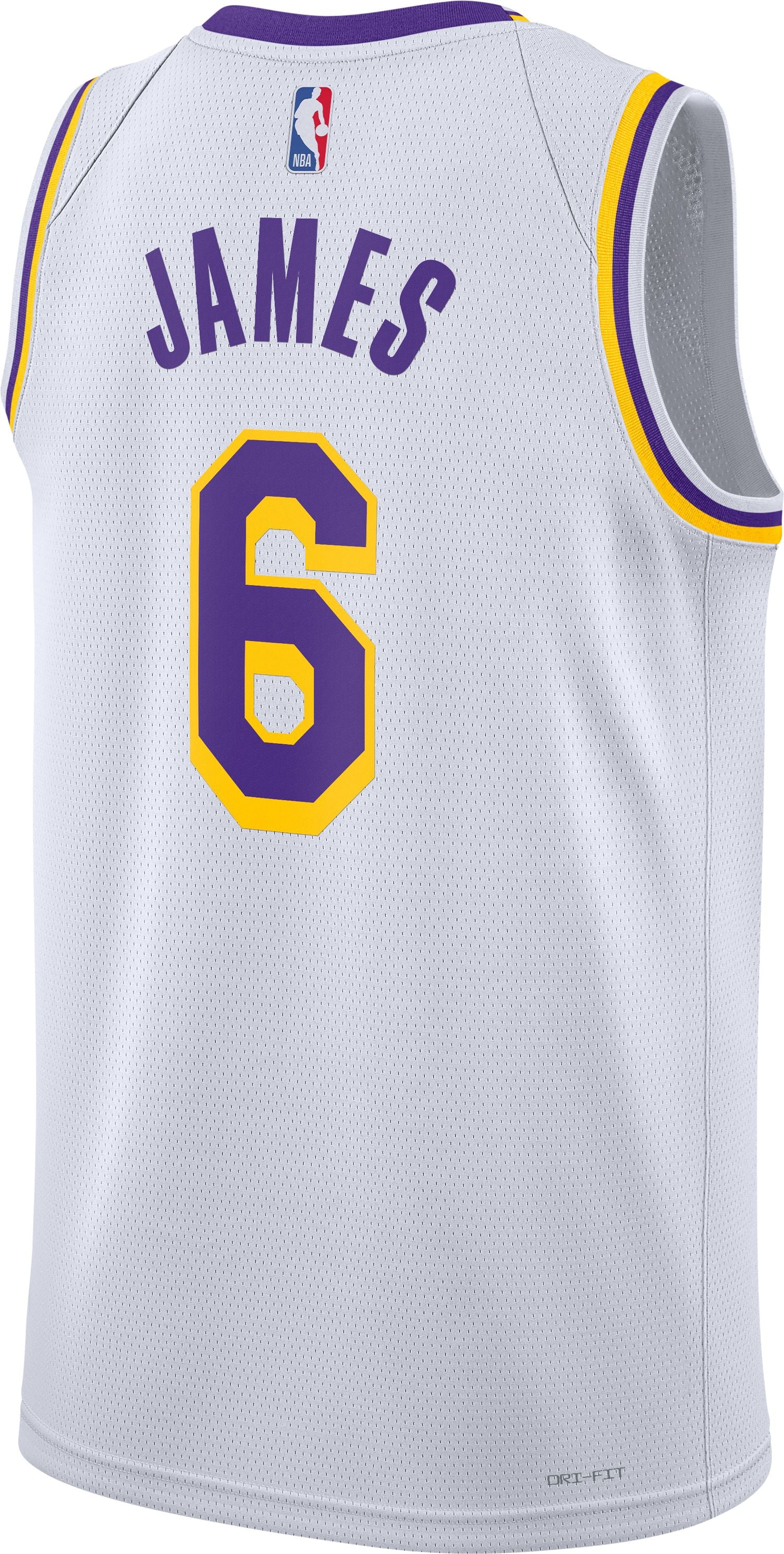 Mens Lebron James Los Angeles Lakers Dri-Fit Swingman Jersey