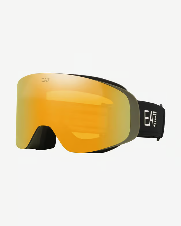 Military Green Frame 2 Lens Mirror Gold Clear Snow Goggle
