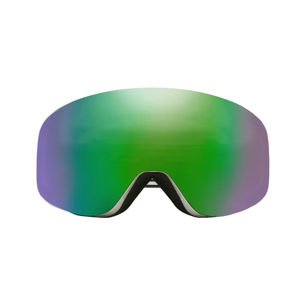 Shiny White Frame 2 Lens Green Mirror Orange Snow Goggle