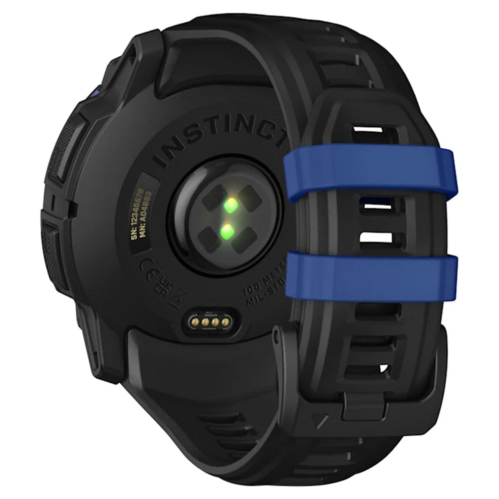 Instinct 3 Amoled Black Black Bolt Blue Silicone Band 50 MM