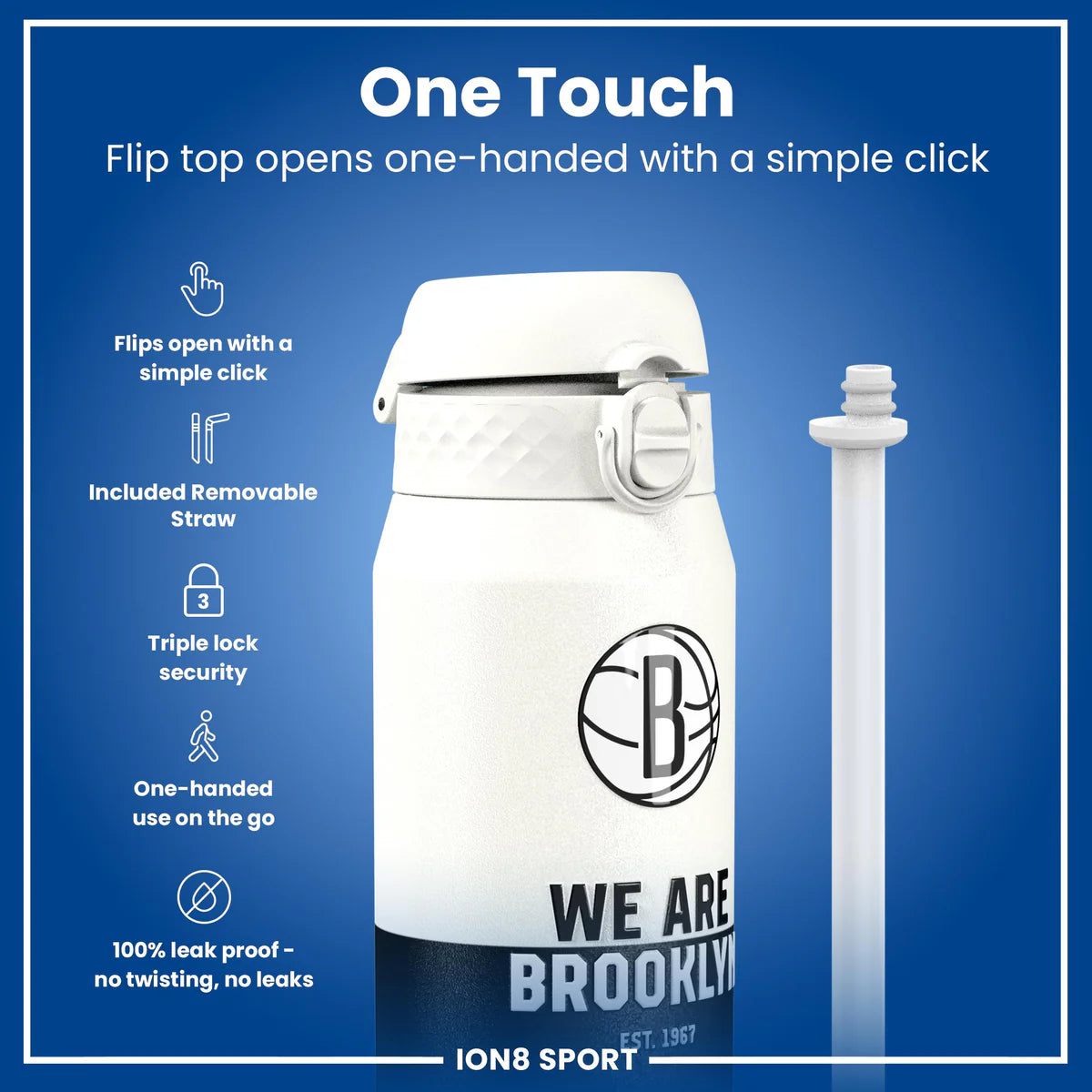 Brooklyn Nets 50 Series 750ml Insulated Water Bottle