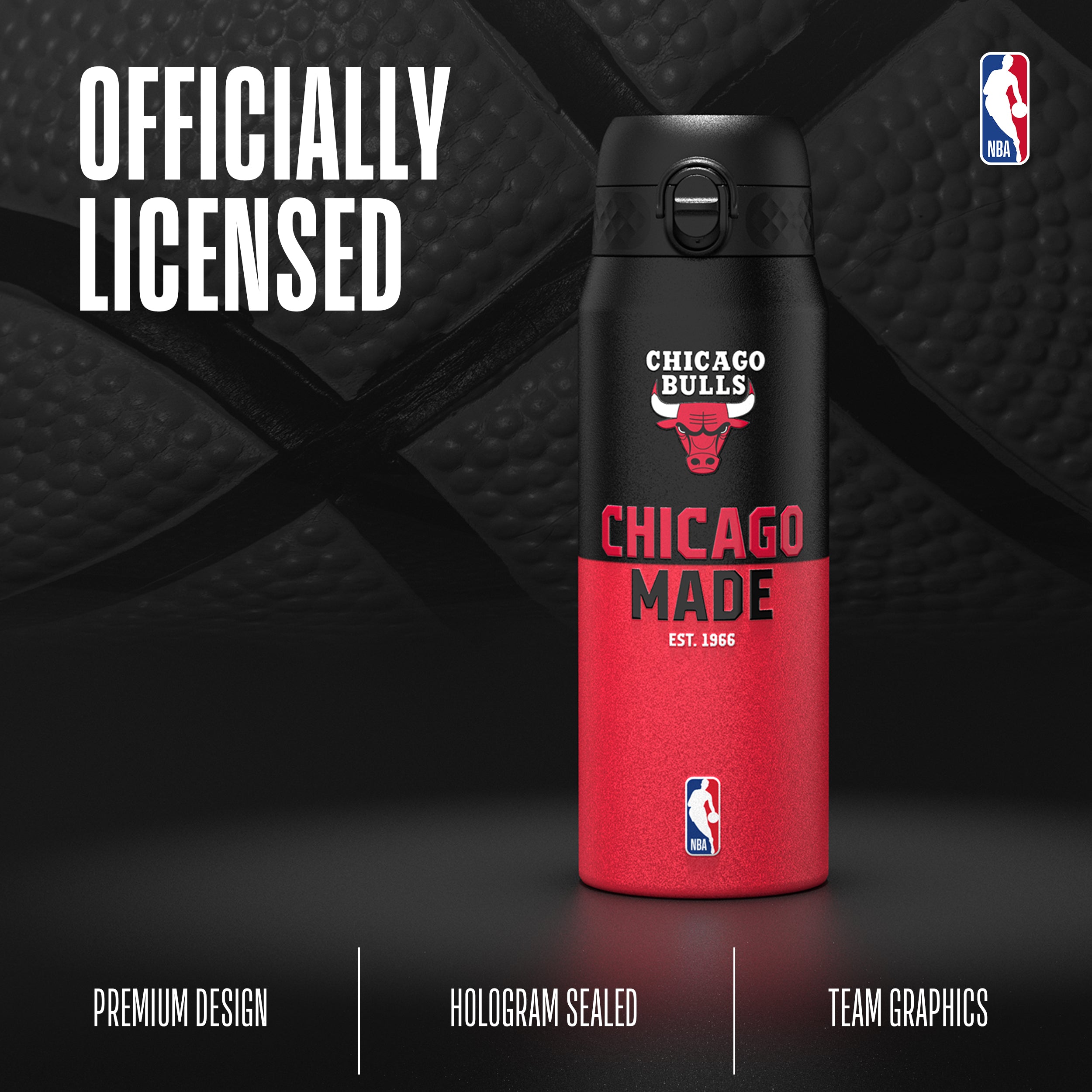 Chicago Bulls 50 Series 750ml Insulated Water Bottle