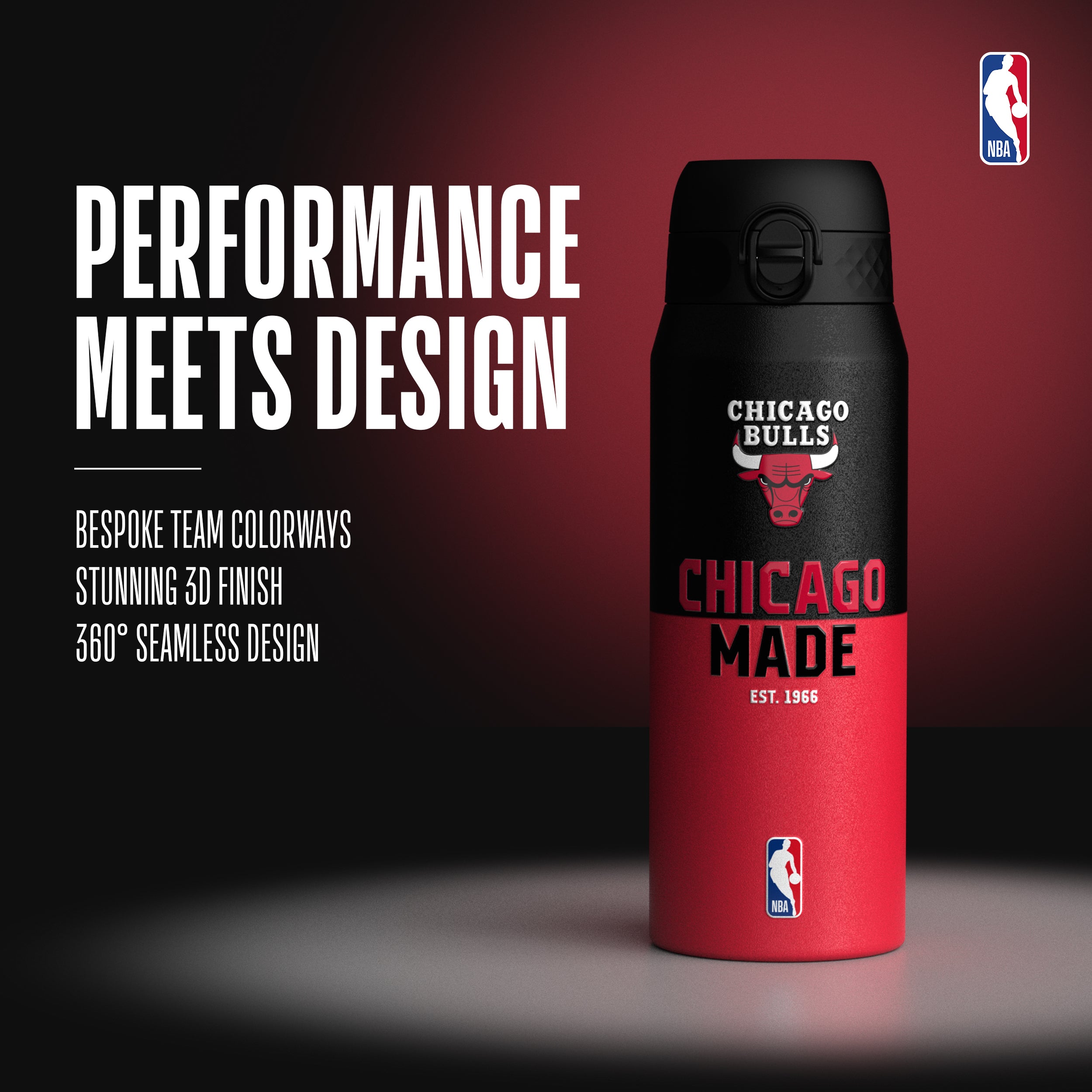 Chicago Bulls 50 Series 750ml Insulated Water Bottle