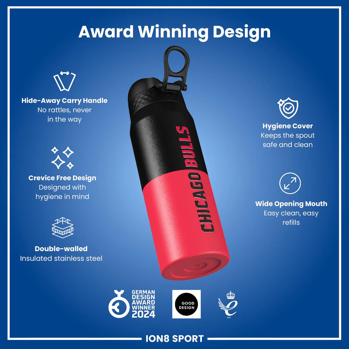 Chicago Bulls 50 Series 750ml Insulated Water Bottle